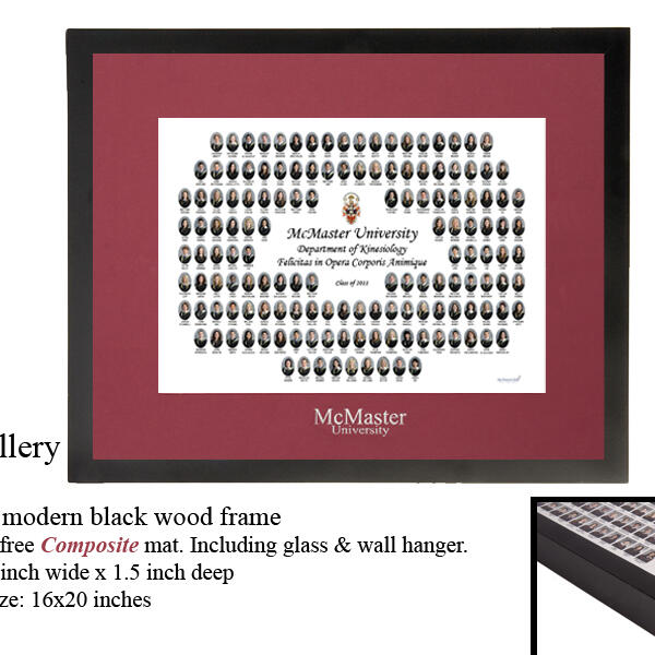 16x20 Gallery Frame with McMaster Composite Mat Burgundy
